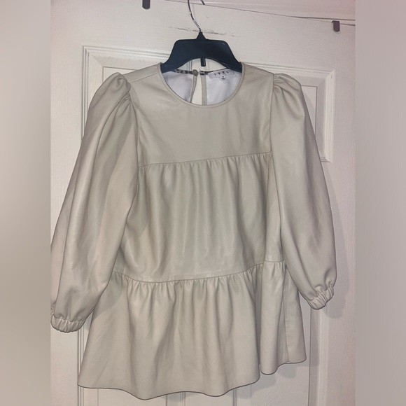 THML women's 3/4 length sleeve pleather top - Picture 1 of 4